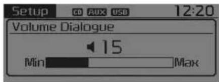 Setup CD AUX USB 12:20 Volume Dialogue 15 Min Max
