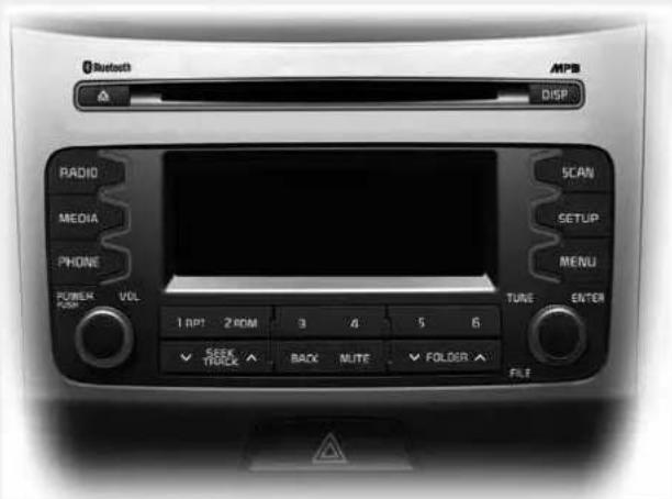 Bluetooth MPB DISP RADIO SCAN MEDIA SETUP PHONE MENU POWER TUBE VOL 1 RPT 2 RDM 3 4 5 6 ✓ SEEK TRACK ✓ BACK NUTE ✓ FOLDER ✓ FILE