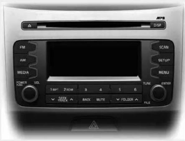 MPB DISP FM AM MEDIA POWER VOL PUSH SCAN SETUP MENU TUBE ENTER 1 RPT 2 ROM 3 4 5 6 ✓ SEEK BACK ✓ BACK MUTE ✓ FOLDER ✓ FILE