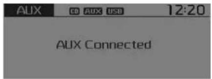 AUX CD AUX USB 12:20 AUX Connected