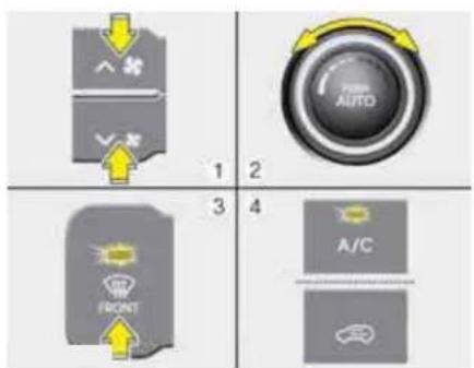 八菱 ✓ 1 2 FROM AUTO 3 4 A/C FRONT