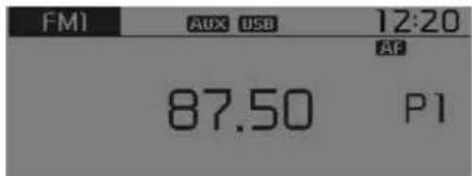 FM1 AUX USB 12:20 87.50 P1