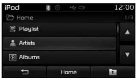 iPod Home 1/3 Playlist Artists Albums Home