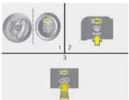 Diagram showing three labeled scenarios of a device with circular components and directional arrows, likely illustrating a process or system.