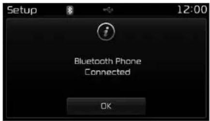 Setup 12:00 Bluetooth Phone Connected OK