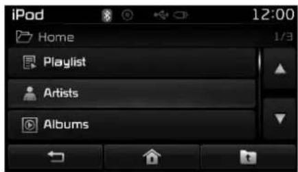 iPod Home 1/3 Playlist Artists Albums