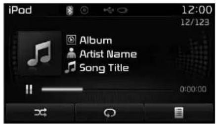 iPod 12:00 12/123 Album Artist Name Song Title 0:00:00