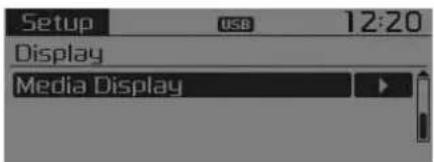 Setup USB 12:20 Display Media Display