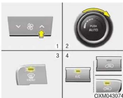 KIA Sorento (2015) - Dégivrage de la face extérieure du pare-brise - 1