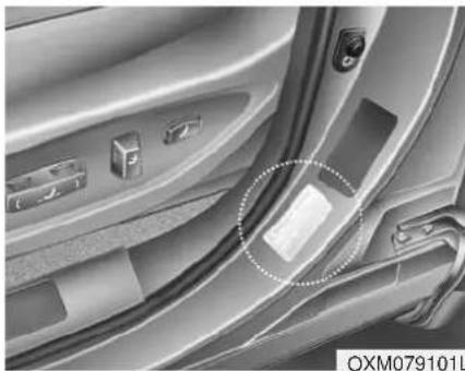 KIA Sorento (2015) - Pression à froid recommandée pour les pneus - 1