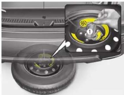 KIA Sorento (2015) - Sortir et ranger la roue de secours - 3