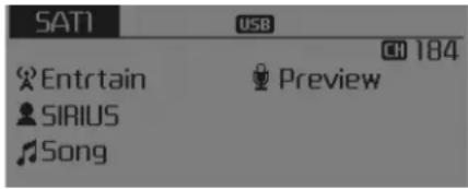 SAT1 USB CH 184 Entrtain Preview SIRIUS Song