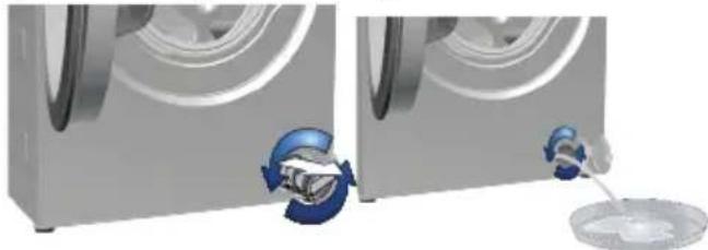 BEKO WMY 71423 LMB3 - Pour évacuer l'eau lorsque l'appareil est doté d'un tuyau de vidange en cas d'urgence: - 1