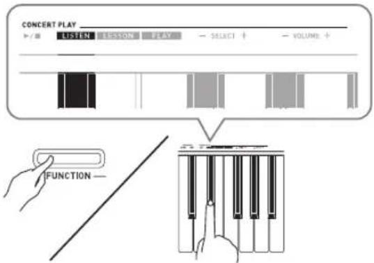 CONCERT PLAY LUSTEN SESSION PLAY SELECT + VOLUME + FUNCTION