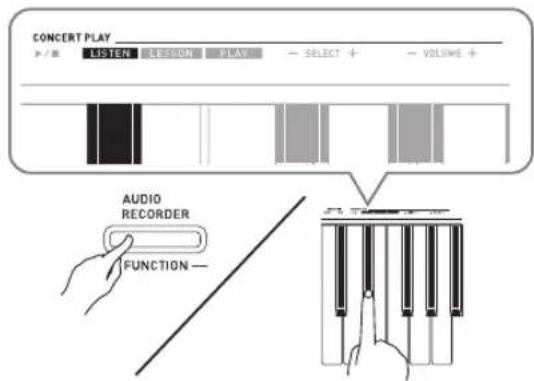 CONCERT PLAY > / ■ LISTEN VERSION PLAY SELECT VOLUME + AUDIO RECORDER FUNCTION