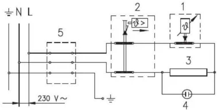 ± N L 5 230 V~ 1 v> v 3 4