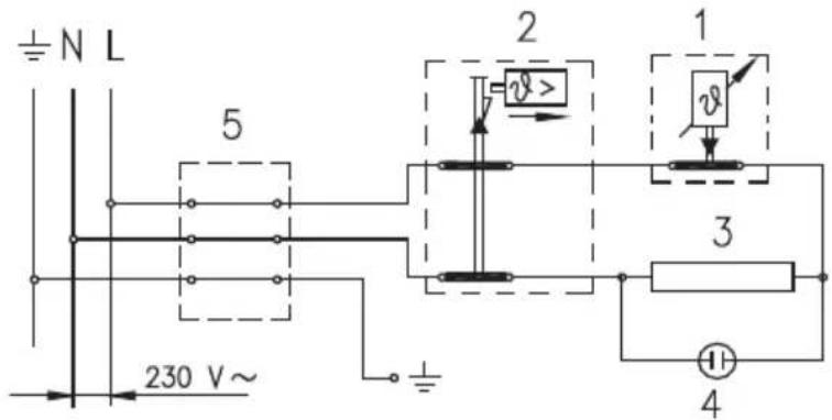 ± N L 5 230 V~ 1 v> v 3 4