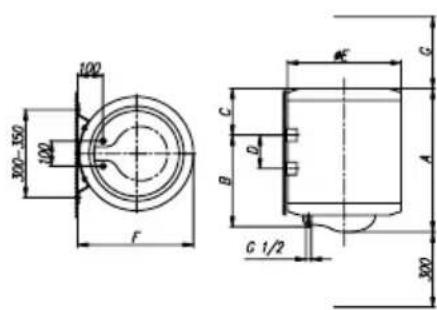 300-150 100 100 F C D B G 1/2 A G 300