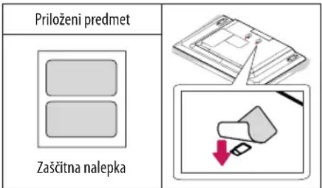 Priloženi predmet Zaščitna nalepka