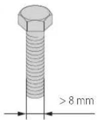 >8 mm