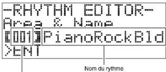 -RHYTHM EDITOR-- Area & Name [001] PianoRockBld >ENT Nom du rythme