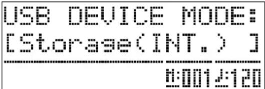 USB DEVICE MODE: [Storage(INT.)] 0:0012:120