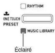 CASIO AP-650MBK - Appuyez sur le bouton ⑬ (MUSIC LIBRARY) de sorte que son témoin s'éclaire. - 1