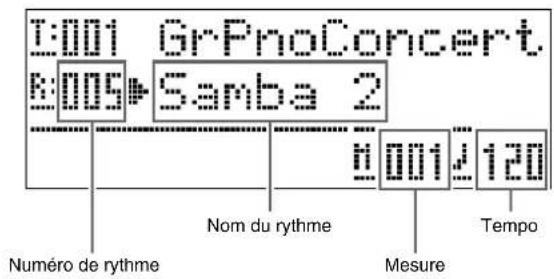 1:001 GrPnoConcert 8:005 Samba 2 1:001 120 Numéro de rythme Nom du rythme Mesure Tempo