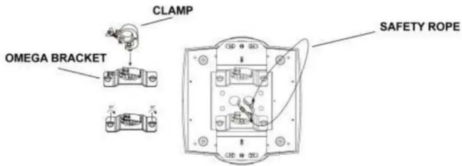 CLAMP OMEGA BRACKET SAFETY ROPE