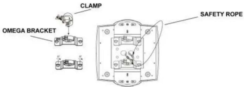 CLAMP OMEGA BRACKET SAFETY ROPE
