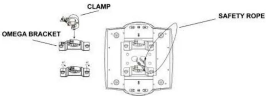 CLAMP OMEGA BRACKET SAFETY ROPE