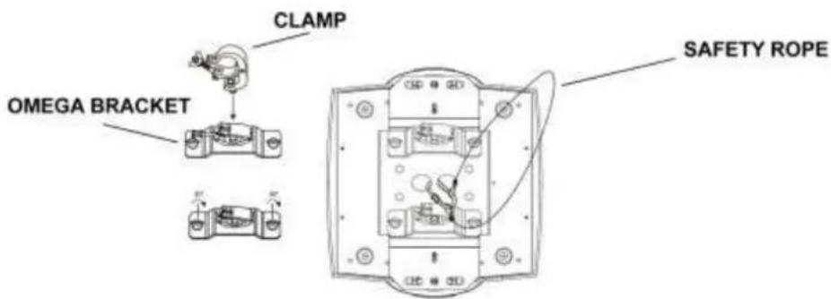 CLAMP OMEGA BRACKET SAFETY ROPE