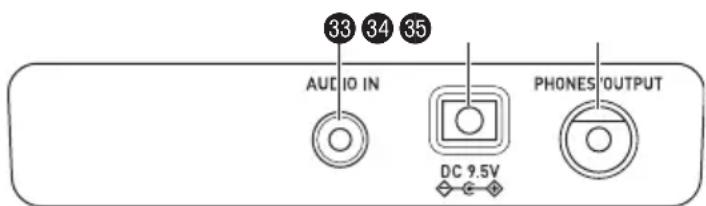 33 34 35 AUDIO IN DC 9.5V PHONES OUTPUT