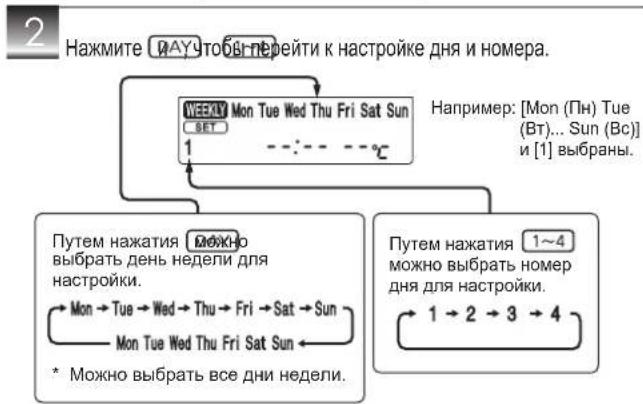 MITSUBISHI KIT-MSZ-FH50VE - Настройка недельного таймера - 2