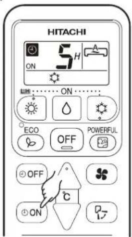 HITACHI ON 5 H ECO OFF POWERFUL OFF C ON