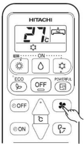 HITACHI 27°C ON ECO OFF POWERFUL OFF ON