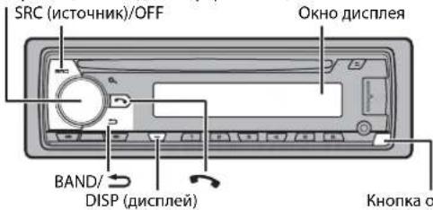 SRC (источник)/OFF Окно дисплея BAND/ DISP (дисплей) Кнопка о