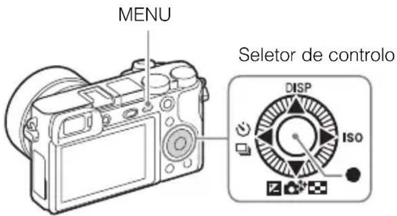 MENU Seletor de controlo DISP ISO
