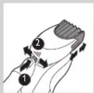 Diagram showing two labeled parts (1 and 2) with directional arrows indicating movement or flow, possibly illustrating a biological or mechanical process.