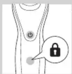 Diagram showing a human body with a padlock icon and a power button, indicating a location or location of interest.