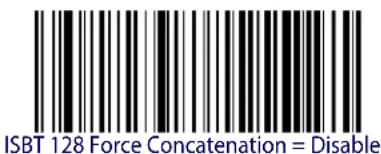 ISBT 128 Force Concatenation = Disable