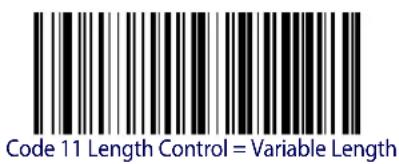 Code 11 Length Control = Variable Length