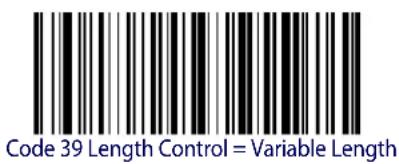 Code 39 Length Control = Variable Length