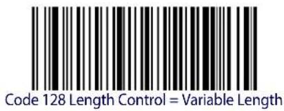 Code 128 Length Control = Variable Length