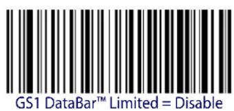 GS1 DataBar™ Limited = Disable