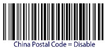 China Postal Code = Disable