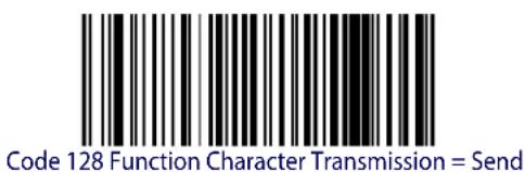 Code 128 Function Character Transmission = Send
