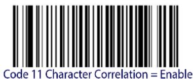 Code 11 Character Correlation = Enable