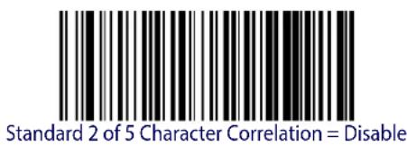 Standard 2 of 5 Character Correlation = Disable