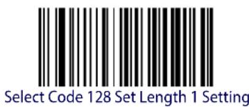 Select Code 128 Set Length 1 Setting